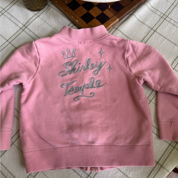 Vintage Pink Shirly Temple Embroidered Zip Up - Picture 1 of 4